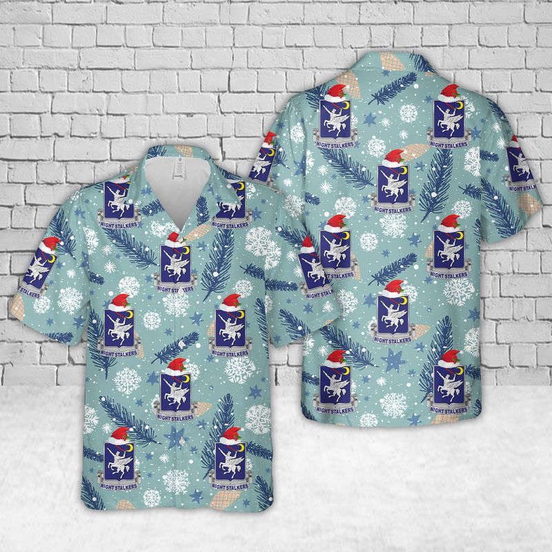 US Army 160th Special Operations Aviation Regiment (Airborne) Christmas Hawaiian Shirt Gift for Men Dad Father Gift for Men Dad Father