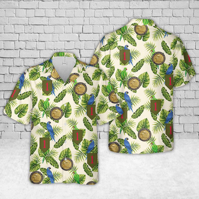 US Army 1st Infantry Division (United States) “The Big Red One” Hawaiian Shirt Gift for Men Dad Father Gift for Men Dad Father