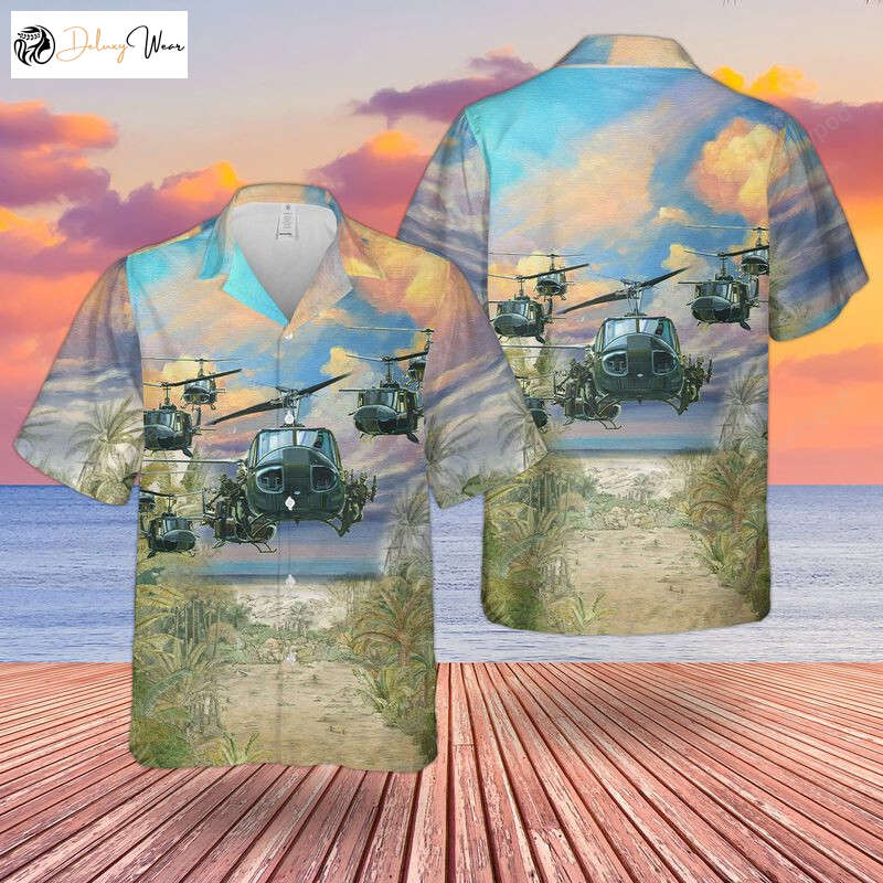 Stylish US Army Bell UH-1 Huey Hawaiian Shirt – Perfect for Men & Women