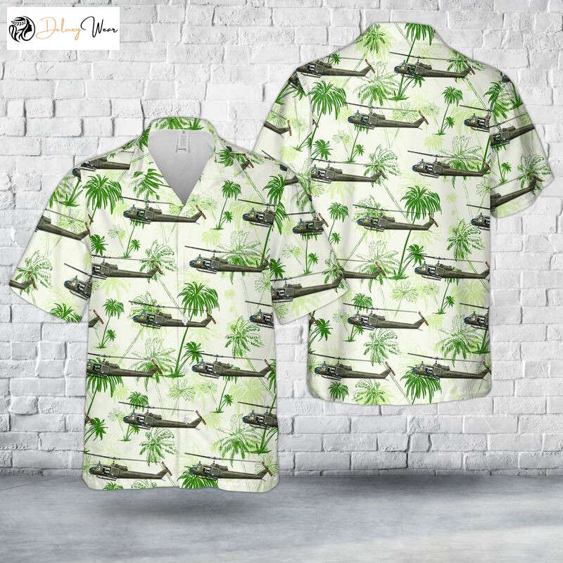 Authentic US Army UH-1C HUEY GUNNER Hawaiian Shirt – 282nd Assault Helicopter Co