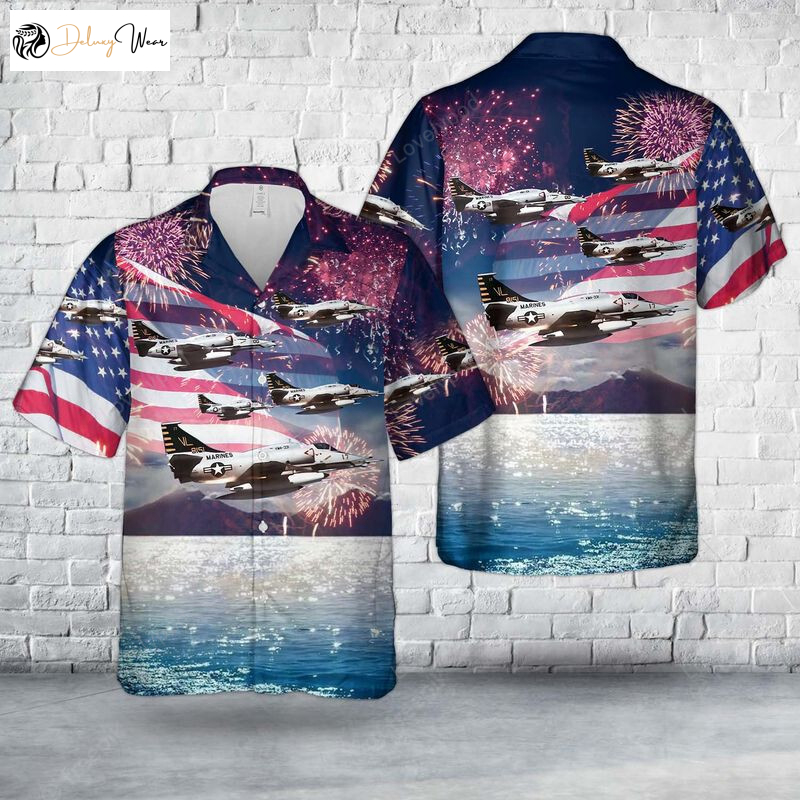 4th Of July Hawaiian Shirt: US Marine Corps A-4M Skyhawks from VMA-331