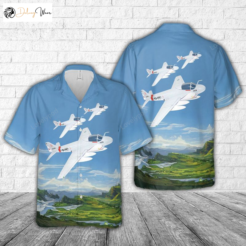 Shop the Stylish US Navy Attack Squadron VA-304 Firebirds KA-6D Hawaiian Shirt for Men