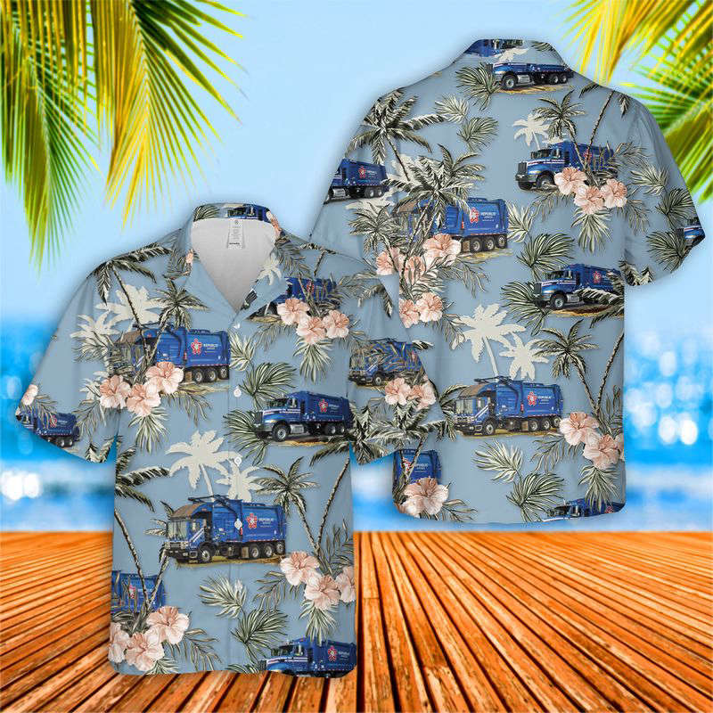 US Waste Collector Garbage Trucks 2 Hawaiian Shirt Gift for Men Dad Father Gift for Men Dad Father