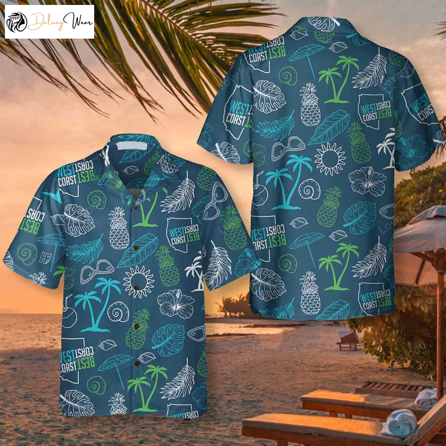 West Coast Best Coast Hawaiian Shirt – Tropical Men & Women s Apparel