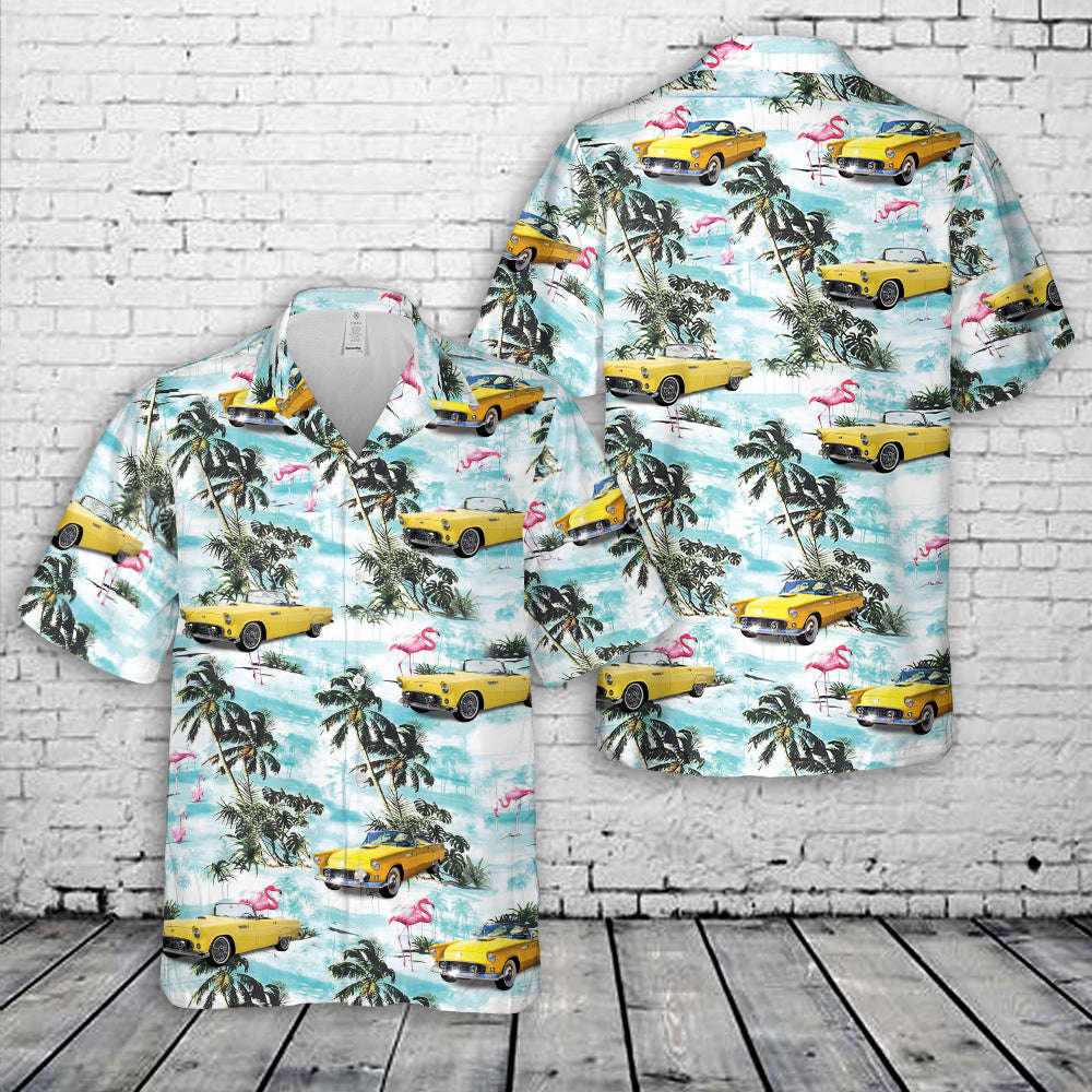 1955 Yellow Ford Thunderbird Hawaiian Shirt Gift for Men Dad Father Gift for Men Dad Father