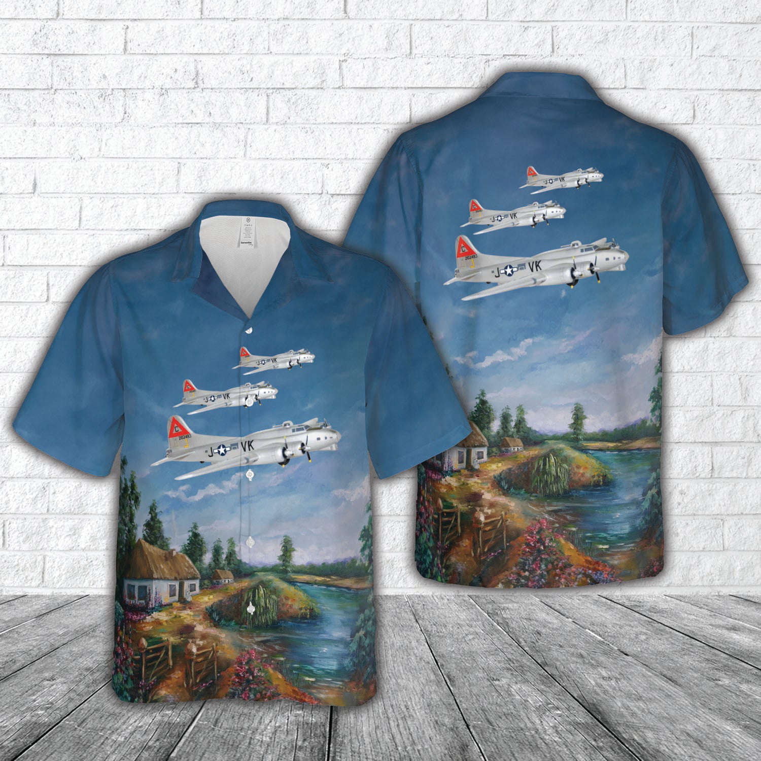 358th Bomb Squadron, 303rd Bomb Group ‘Princess Pat’ B-17G In WWII Hawaiian Shirt Gift for Men Dad Father Gift for Men Dad Father