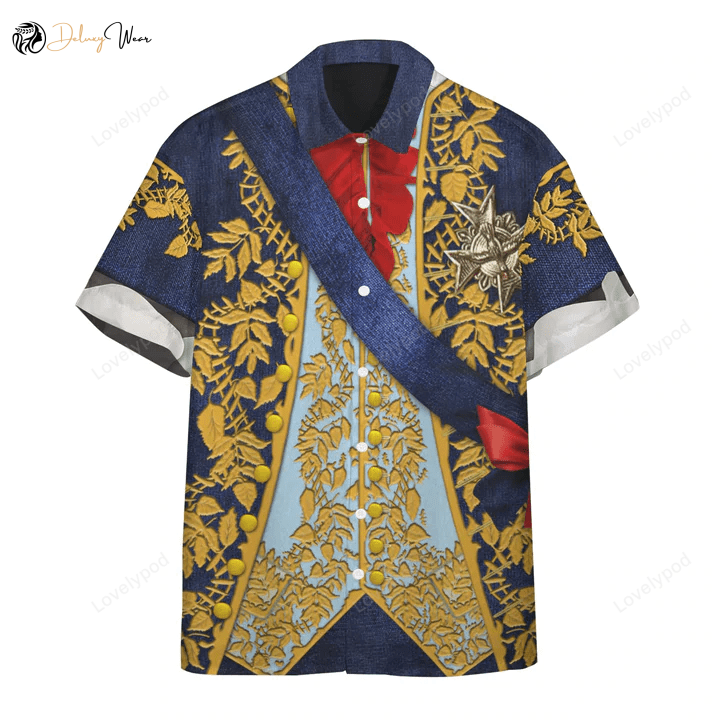 Custom 3D Louis XV Hawaiian Shirt Gift for Men Dad Father: Short Sleeve for Men & Women