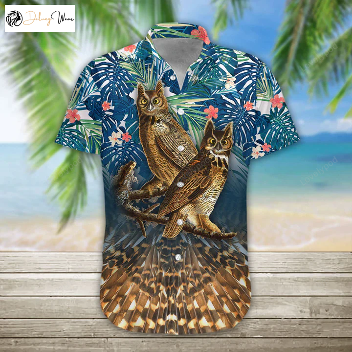 3D Owl Hawaii Shirt: Stylish Hawaiian Summer Shirt for Men