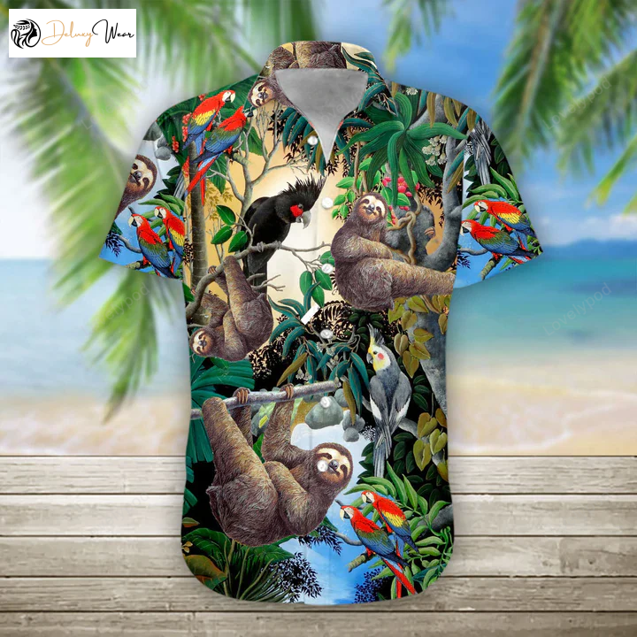 3D Sloth Hawaii Shirt – Summer Hawaiian Shirt Gift for Men Dad Fathers for Men