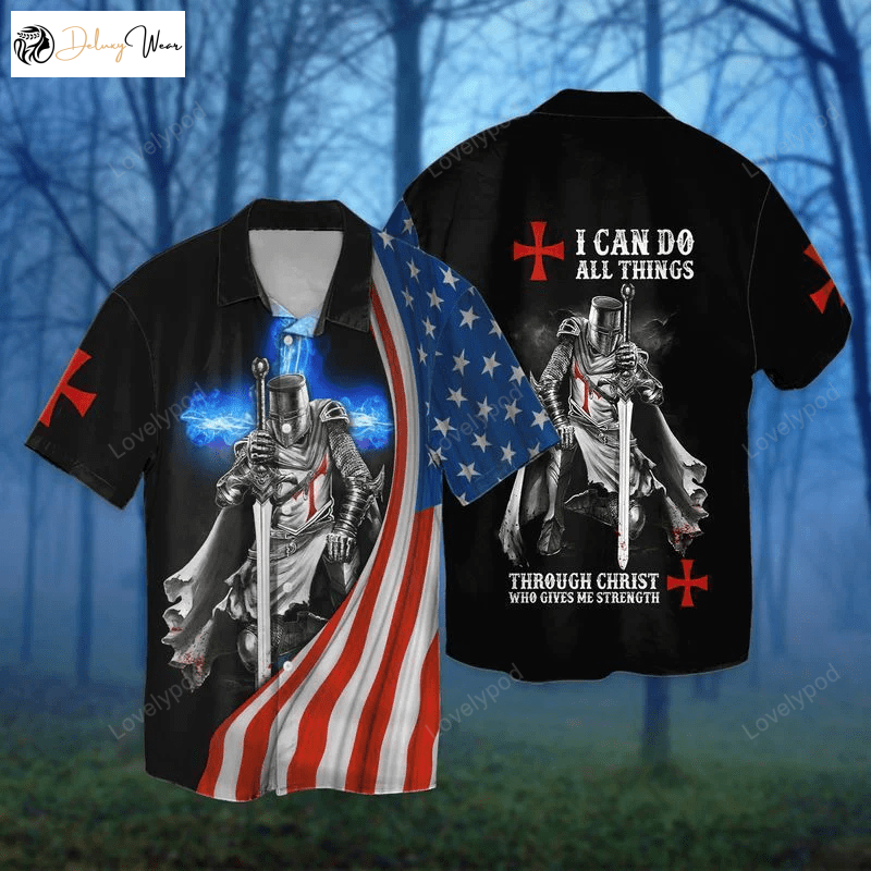 4th Of July American Flag Knight Templar Shirt: I Can Do All Things Through Christ