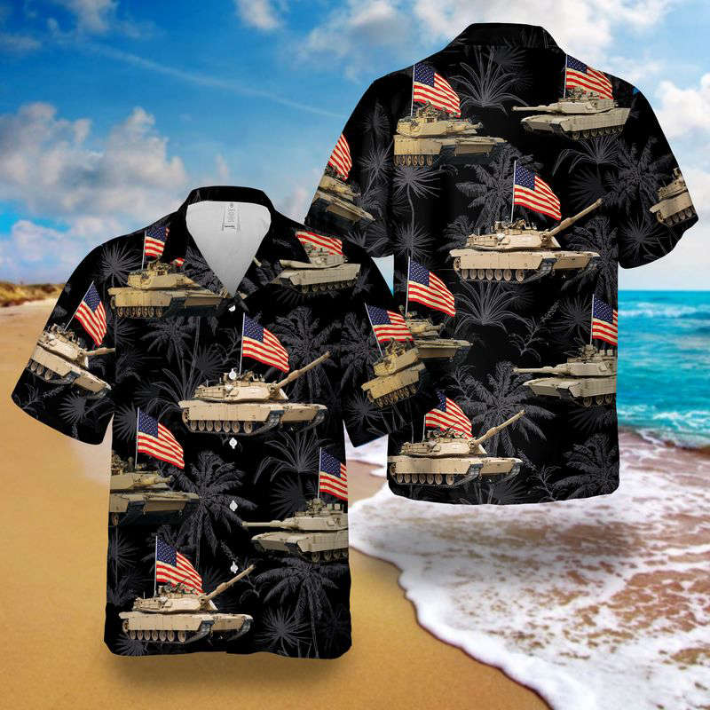 Abrams Battle Tank 4th Of July Hawaiian Shirt Gift for Men Dad Father Gift for Men Dad Father