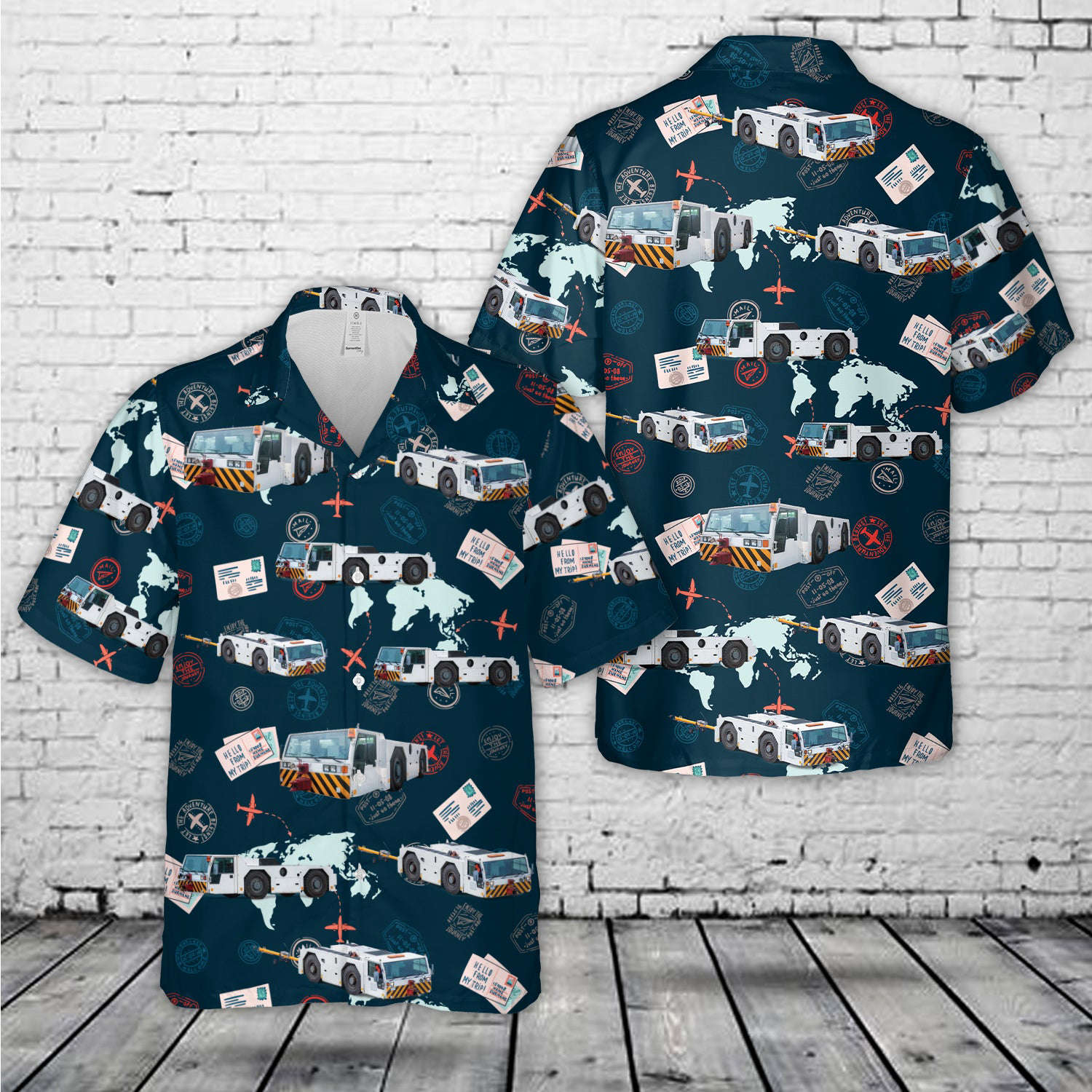 Aircraft Tow Tractor Hawaiian Shirt Gift for Men Dad Father Gift for Men Dad Father