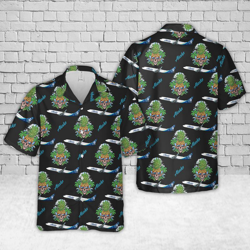 Alaska Airlines Boeing 737-9 MAX Hawaiian Shirt Gift for Men Dad Father Gift for Men Dad Father