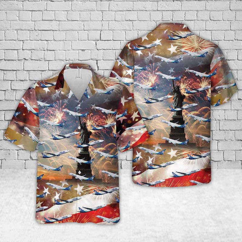 Alaska Airlines Boeing 737-900 Hawaiian Shirt Gift for Men Dad Father Gift for Men Dad Father
