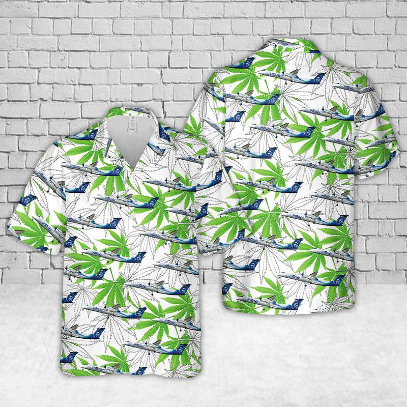 Alaska Airlines Bombardier Q400 Hawaiian Shirt Gift for Men Dad Father Gift for Men Dad Father