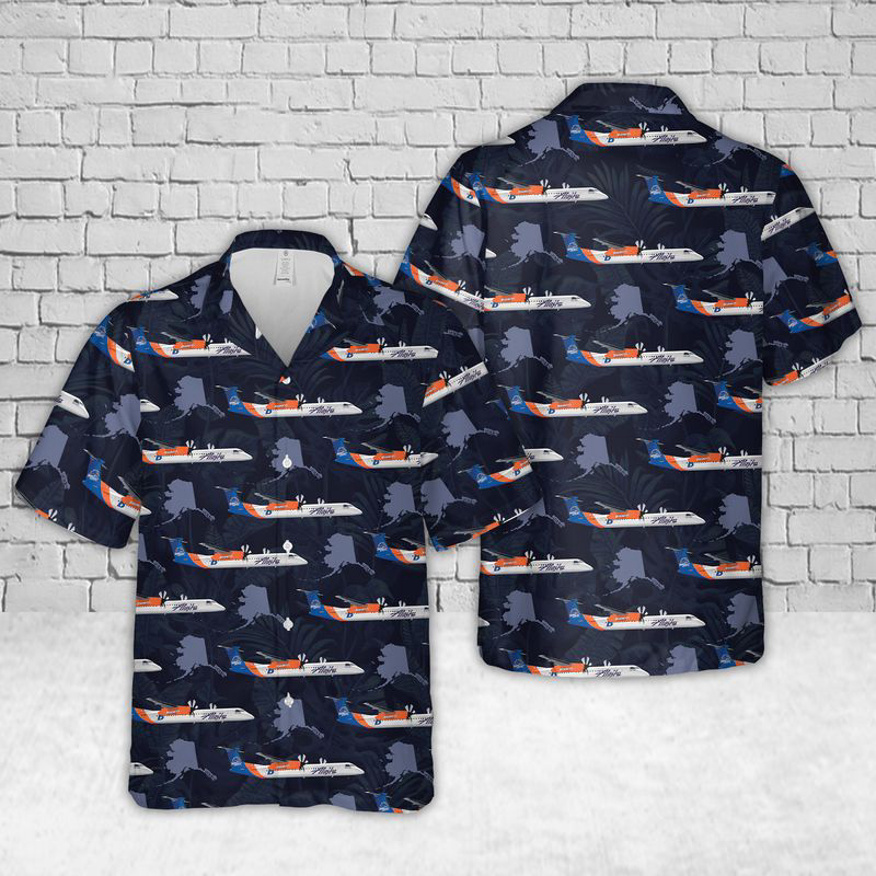 Alaska Airlines Q400 BSU Hawaiian Shirt Gift for Men Dad Father Gift for Men Dad Father