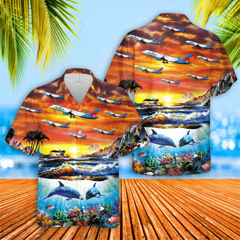 Allegiant Air Boeing 757-204 Hawaiian Shirt Gift for Men Dad Father Gift for Men Dad Father