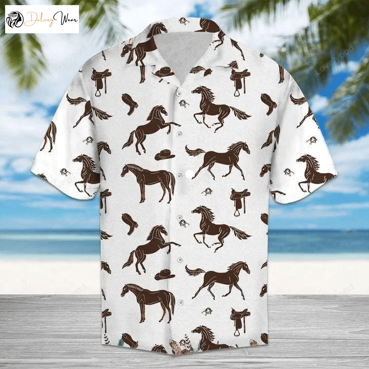 Stylish Cowboy Hawaiian Aloha Shirts: Perfect Summer Gift for Men & Women – Amazing Brown Horses