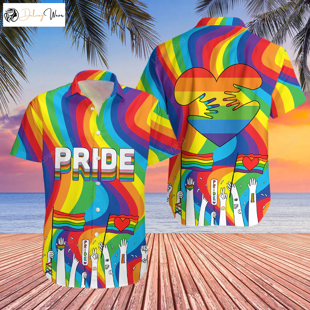 Shop the Incredible LGBT Pride Hawaiian Shirt Gift for Men Dad Father: Perfect LGBT Lesbian and Gay Shirt for Pride Month!