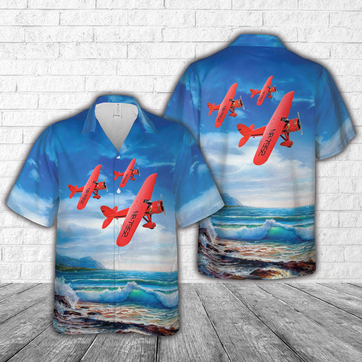 Amelia Earhart`s Red Airplane Hawaiian Shirt Gift for Men Dad Father Gift for Men Dad Father