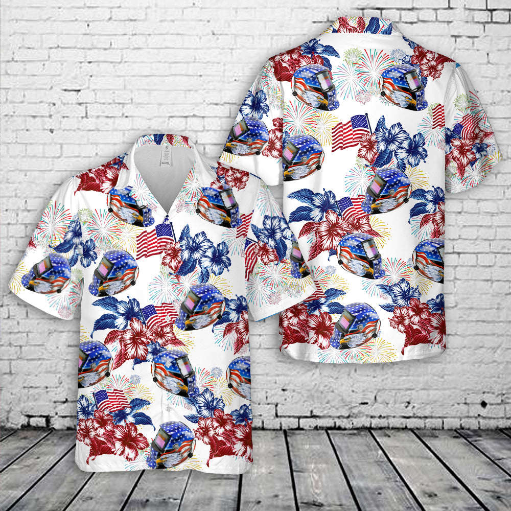 AMERICAN EAGLE Welding Helmet Hawaiian Shirt Gift for Men Dad Father Gift for Men Dad Father