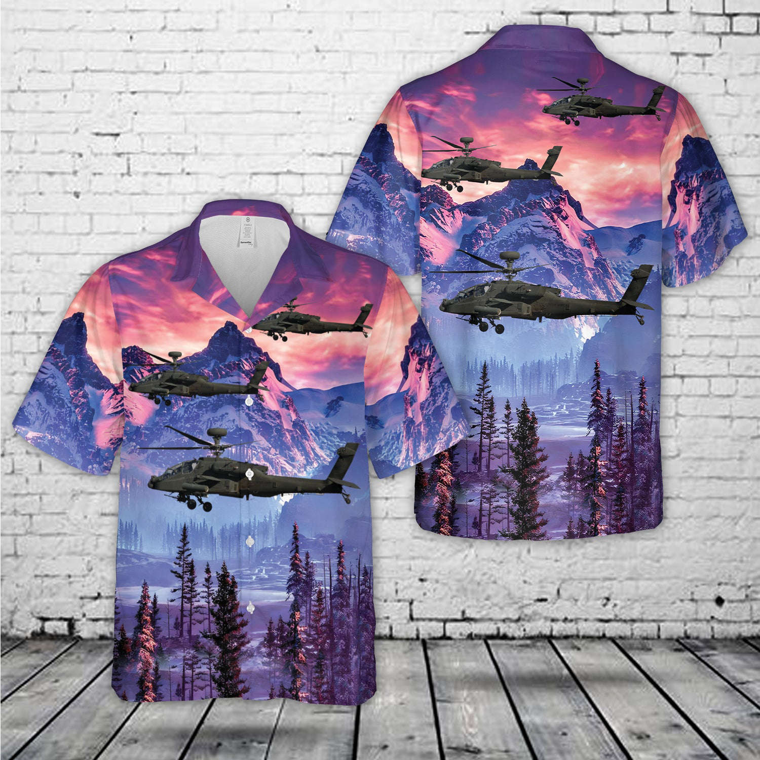Arizona Army NG, 1st Apache Helicopter Attack Battalion, 285th Aviation Regiment Boeing AH-64D Apache Longbow Hawaiian Shirt Gift for Men Dad Father Gift for Men Dad Father