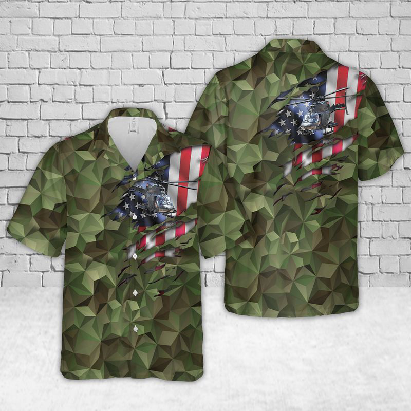 Army Bell OH-58 Kiowa Hawaiian Shirt Gift for Men Dad Father Gift for Men Dad Father