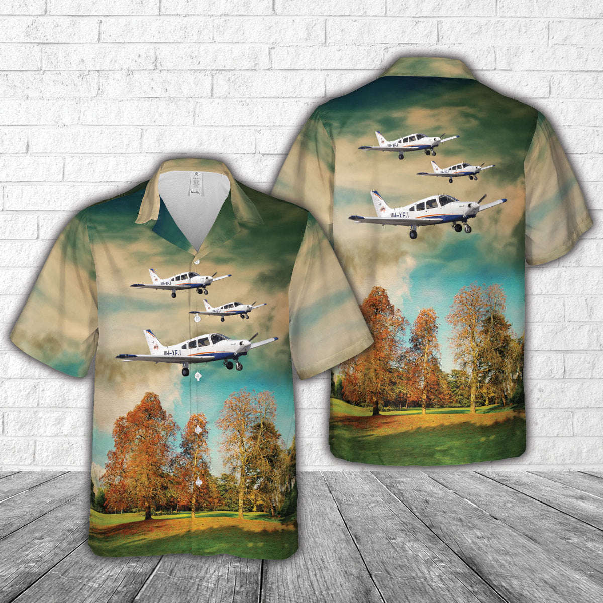 Australian Airline Pilot Academy (VH-XEJ) Piper PA-28-161 Cherokee Warrior III Hawaiian Shirt Gift for Men Dad Father Gift for Men Dad Father