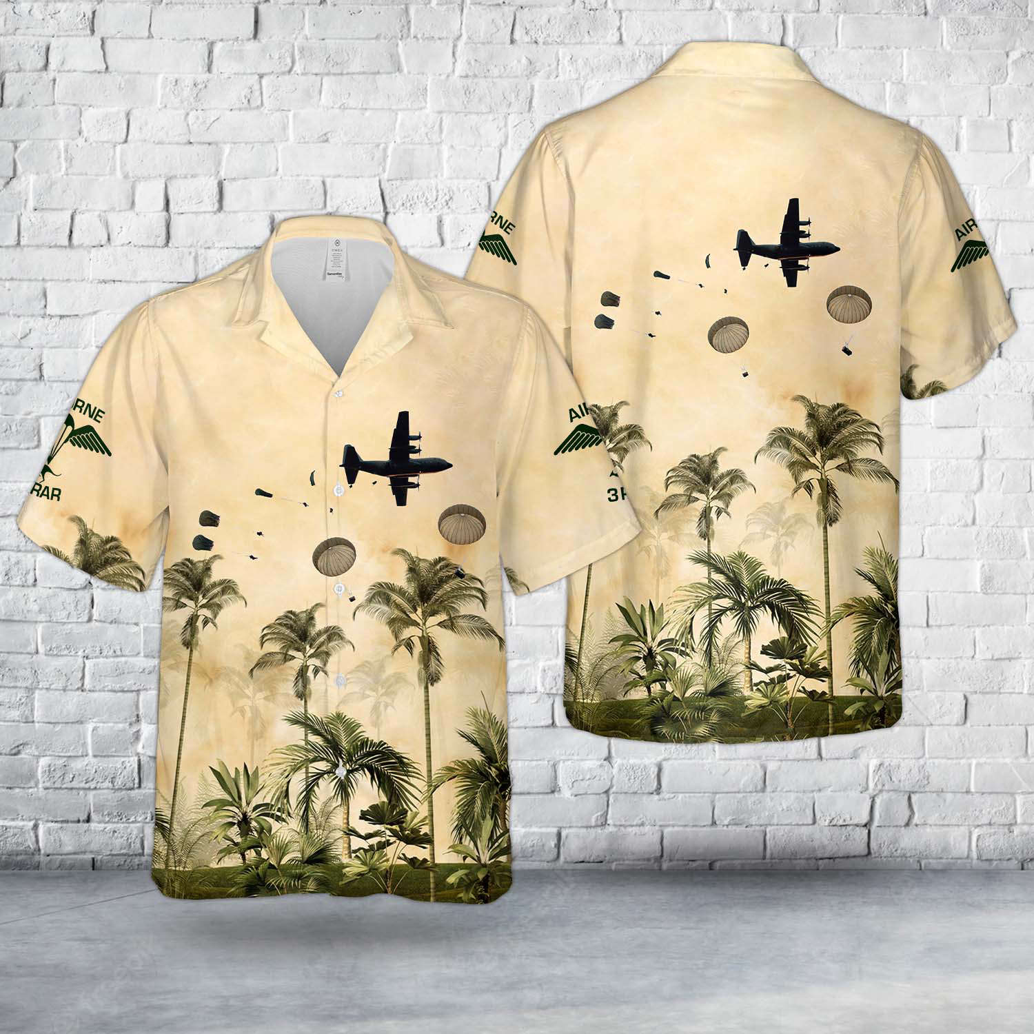 Australian Army Soldiers, 3rd Royal Australian Regiment parachute jump from a C-130 Hercules cargo aircraft Hawaiian Shirt Gift for Men Dad Father Gift for Men Dad Father