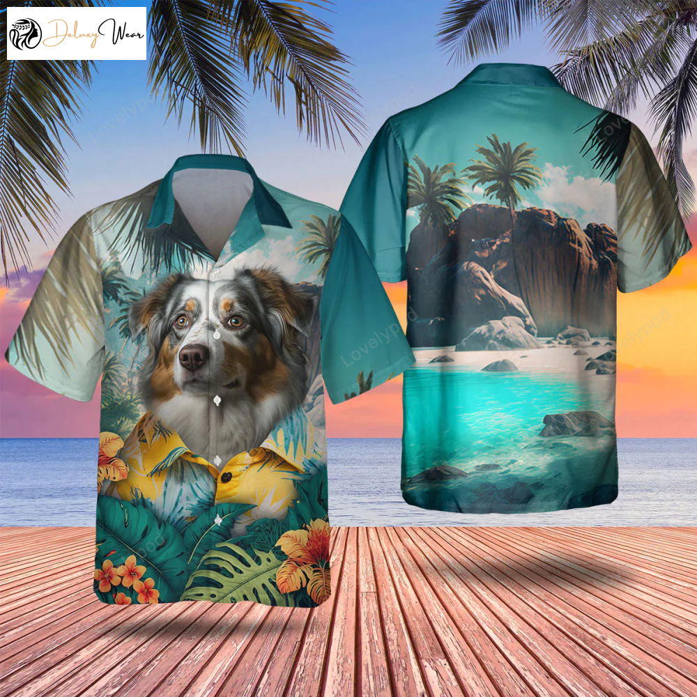 Dog Lover s Summer Gift: Australian Shepherd 3D All Over Printed Hawaiian Shirt Gift for Men Dad Father