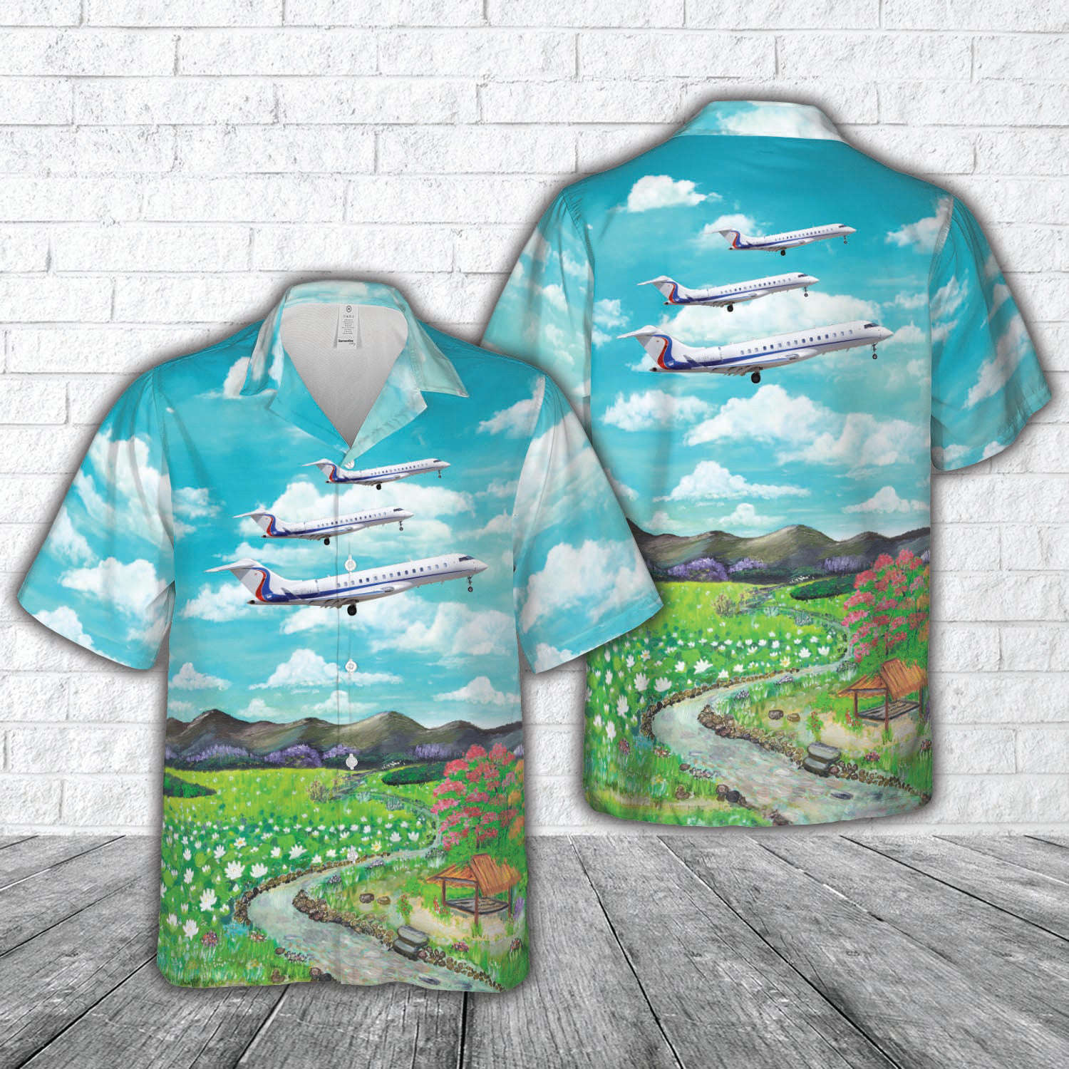 Avcon Jet Bombardier Global 6000 (BD-700-1A10) Hawaiian Shirt Gift for Men Dad Father Gift for Men Dad Father