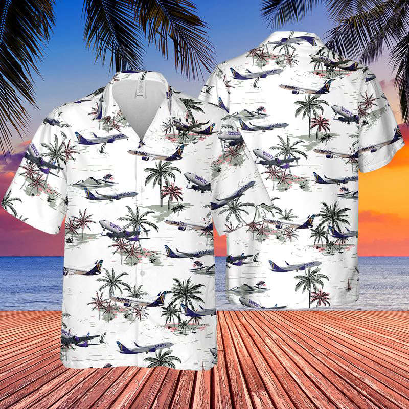 Avelo Airlines Boeing 737-8F2 Hawaiian Shirt Gift for Men Dad Father Gift for Men Dad Father