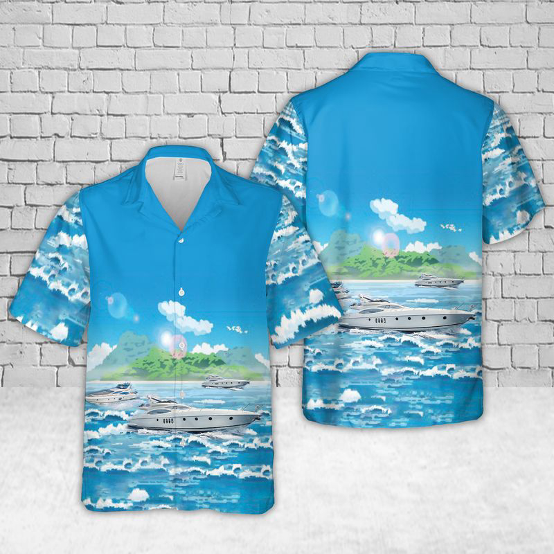 Azimut 68 Hawaiian Shirt Gift for Men Dad Father Gift for Men Dad Father