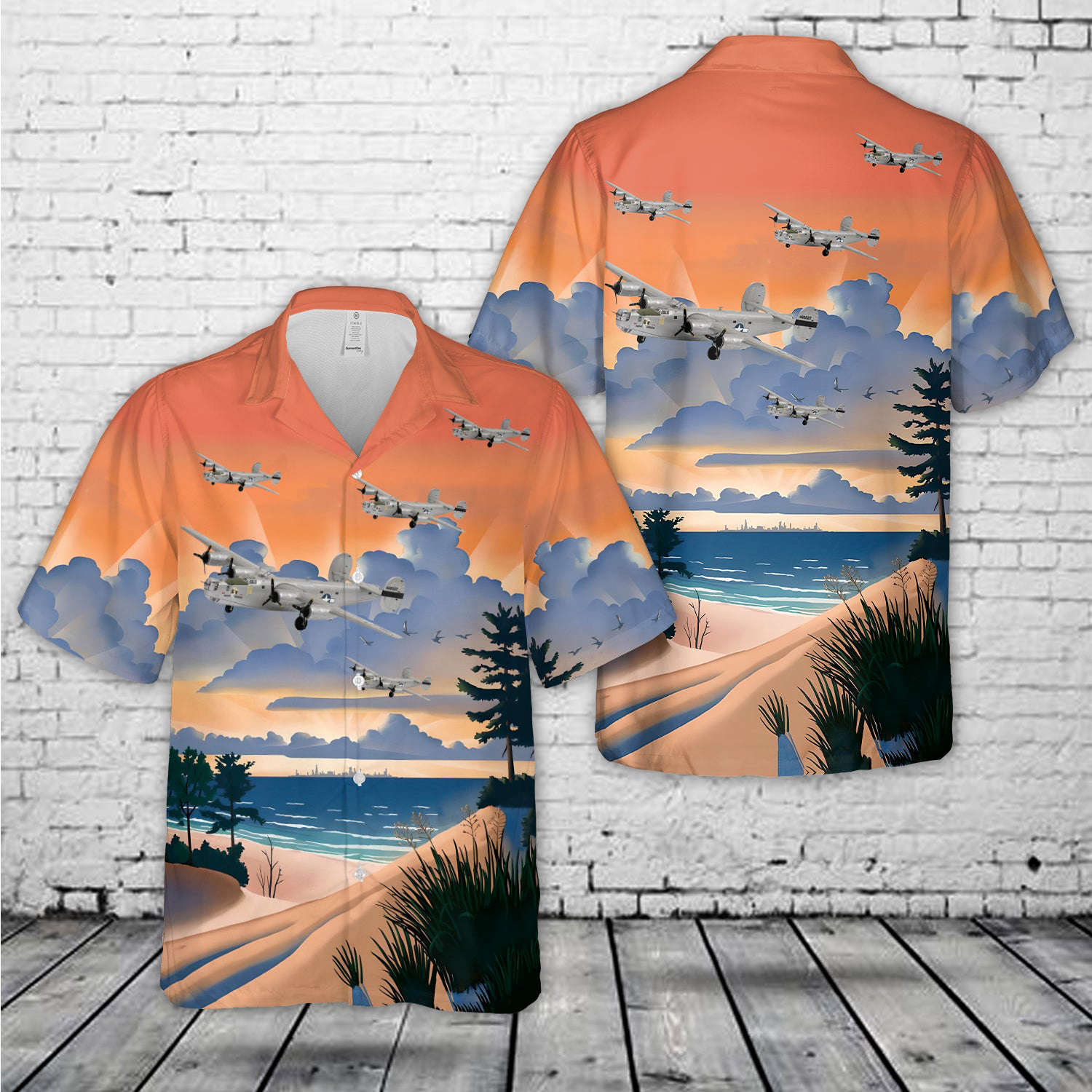 B-24 Liberator “Night Mission” Hawaiian Shirt Gift for Men Dad Father Gift for Men Dad Father
