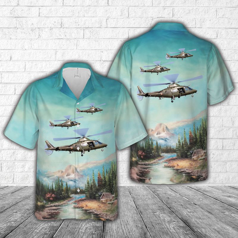 Belgian Air Force Agusta A109 BA Hawaiian Shirt Gift for Men Dad Father Gift for Men Dad Father