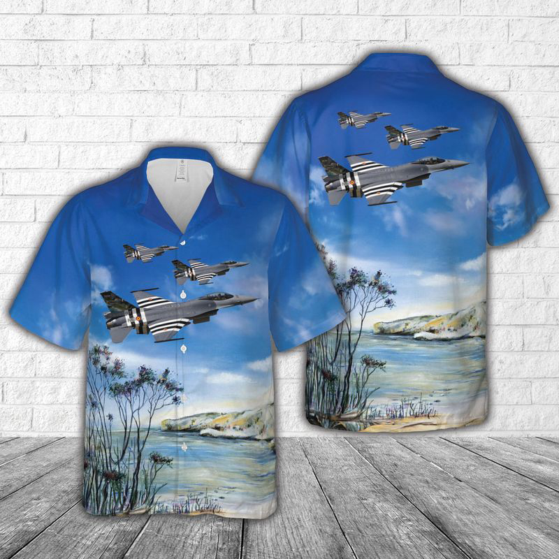 Belgian Air Force General Dynamics F-16AM Fighting Falcon Hawaiian Shirt Gift for Men Dad Father Gift for Men Dad Father