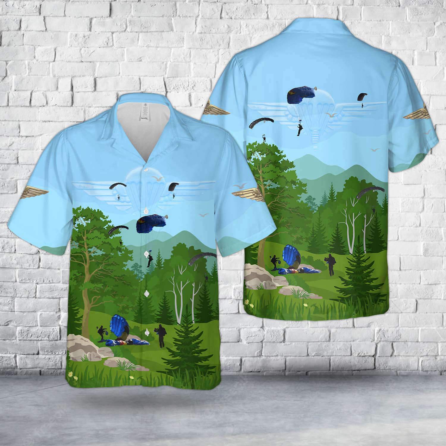 Belgian Army Special Forces Group Paracommandos drop onto USAG Benelux Hawaiian Shirt Gift for Men Dad Father Gift for Men Dad Father