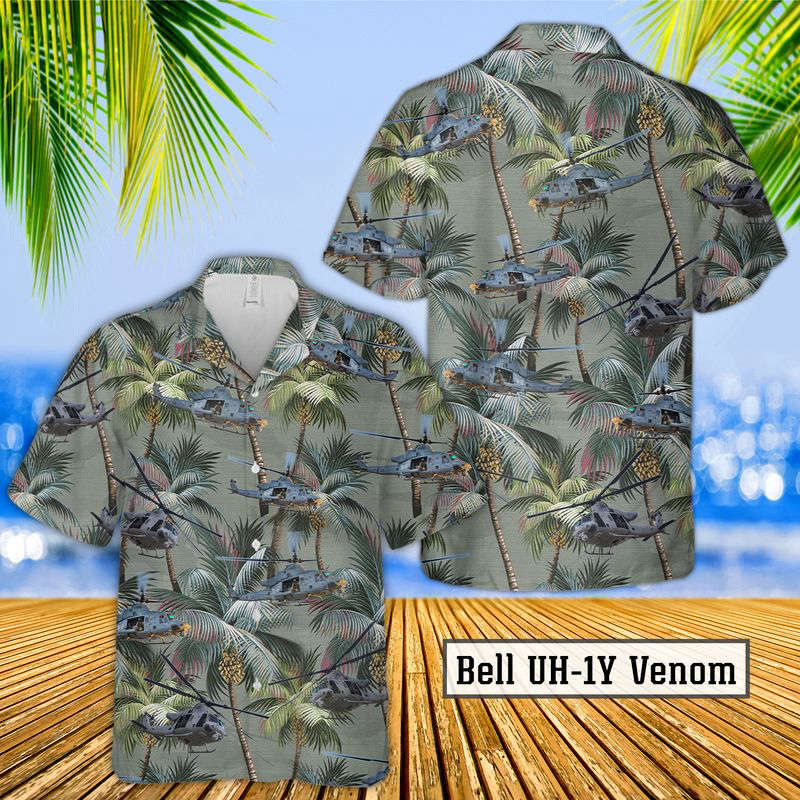 Bell UH-1Y Venom Hawaiian Shirt Gift for Men Dad Father Gift for Men Dad Father