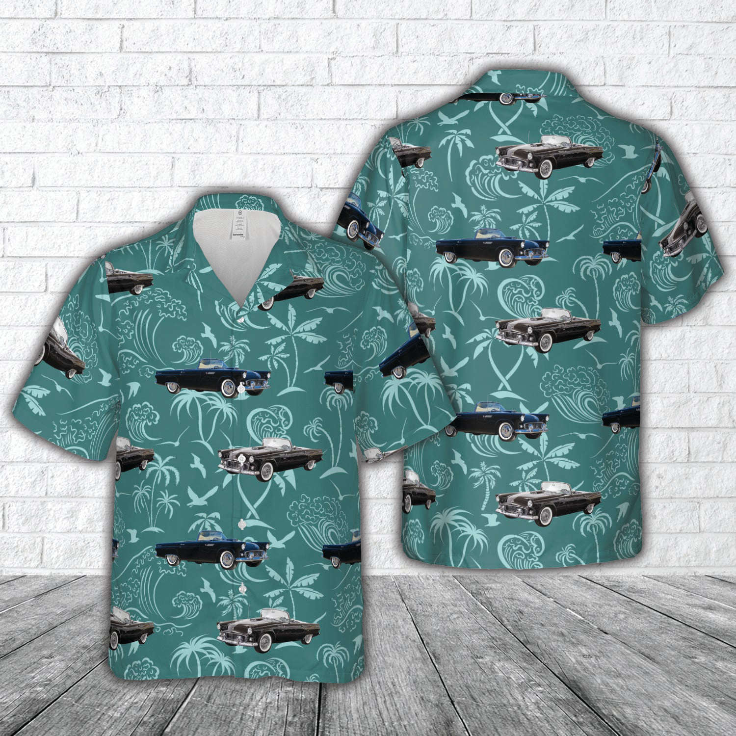 Black Ford Thunderbird 1955 Hawaiian Shirt Gift for Men Dad Father Gift for Men Dad Father