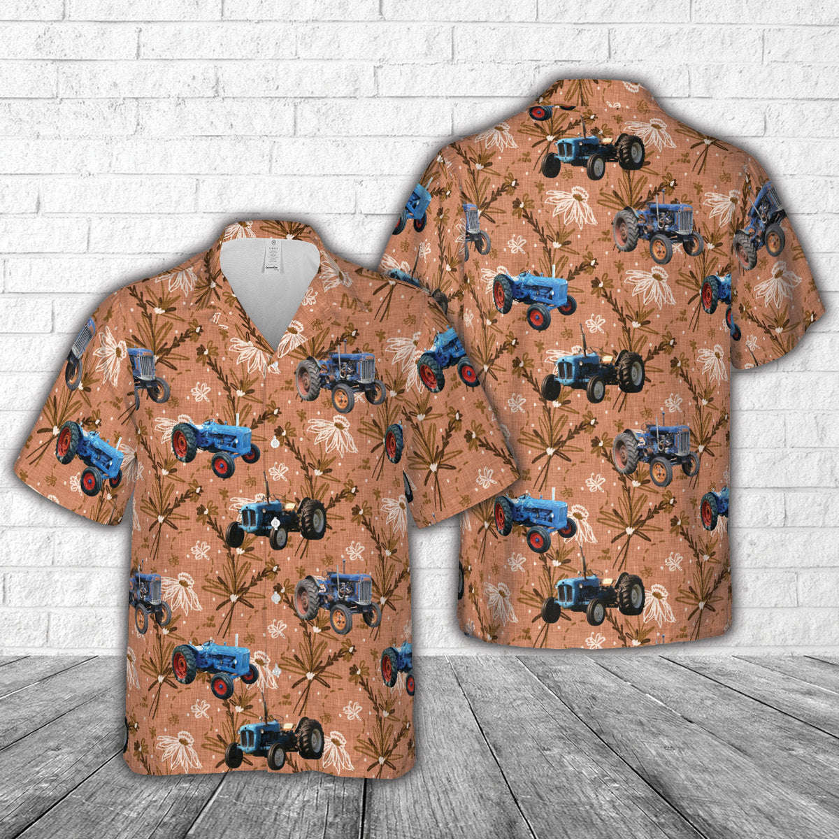 Blue Tractor Vintage Hawaiian Shirt Gift for Men Dad Father Gift for Men Dad Father