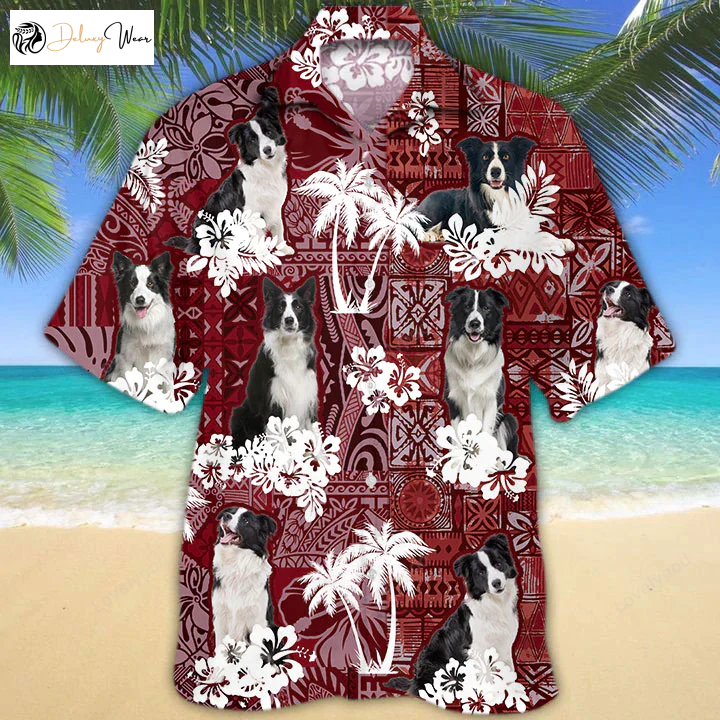 Stylish Border Collie 2 Hawaiian Shirt Gift for Men Dad Father – Trendy Design for Dog Lovers