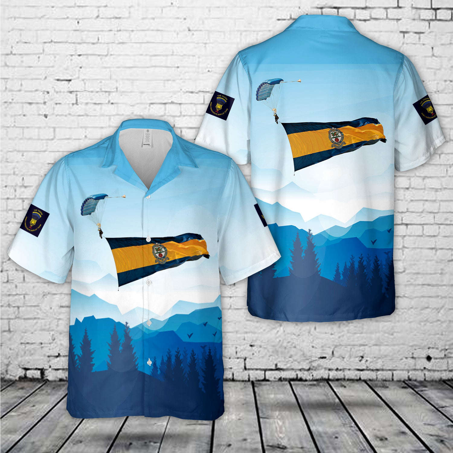 British Army Tiger Army Parachute Display Team Hawaiian Shirt Gift for Men Dad Father Gift for Men Dad Father