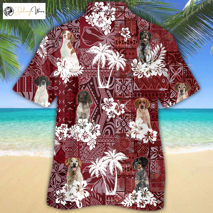 Brittany Spaniel Red Hawaiian Shirt Gift for Men Dad Father – Perfect Gift for Dog Lovers Animal Summer Shirts for Men