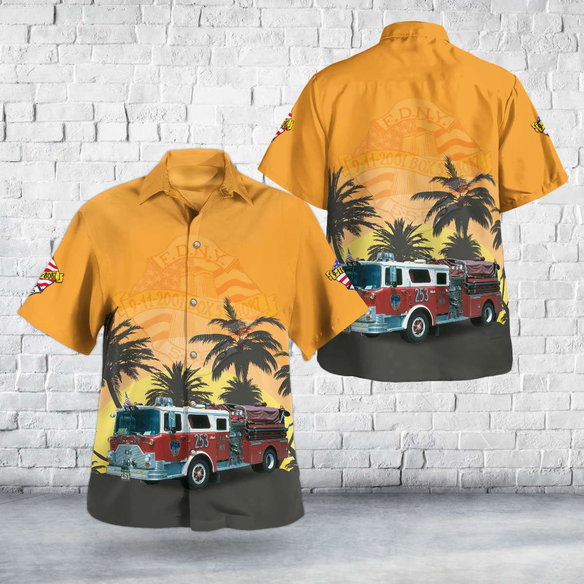 Brooklyn, New York, FDNY Engine 253 Hawaiian Shirt Gift for Men Dad Father Gift for Men Dad Father