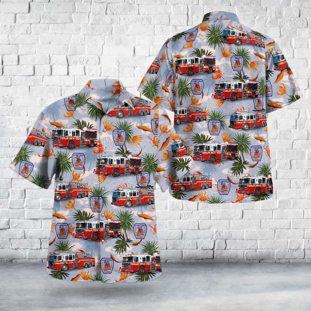 Brooklyn, New York, FDNY Engine 282/Ladder 148 “It Ain’t Easy” Hawaiian Shirt Gift for Men Dad Father Gift for Men Dad Father