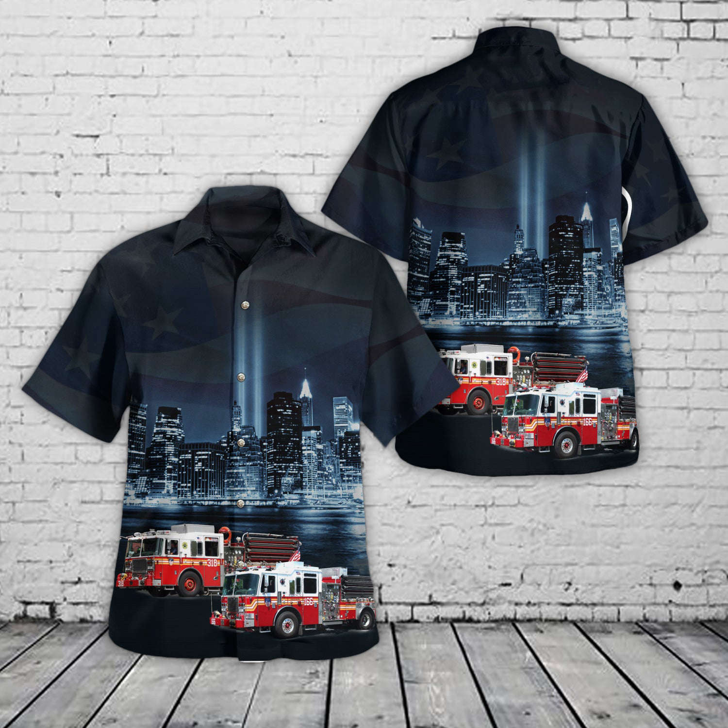 Brooklyn, NY, Engine 318 & Ladder 166 “The Kings of Neptune”, September 11 Never Forget Hawaiian Shirt Gift for Men Dad Father Gift for Men Dad Father