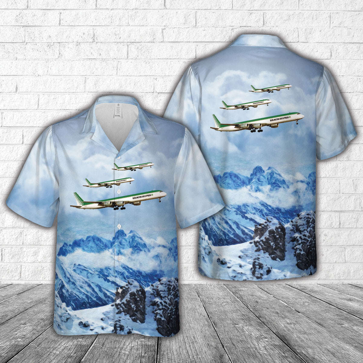 Burlington Air Express McDonnell Douglas DC-8-71(F) Hawaiian Shirt Gift for Men Dad Father Gift for Men Dad Father