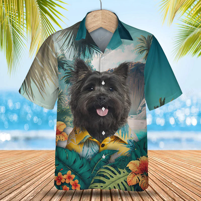 Cairn Terrier 3D Tropical Hawaiian Shirt Gift for Men Dad Father – Perfect Summer Gift for Dog Lovers