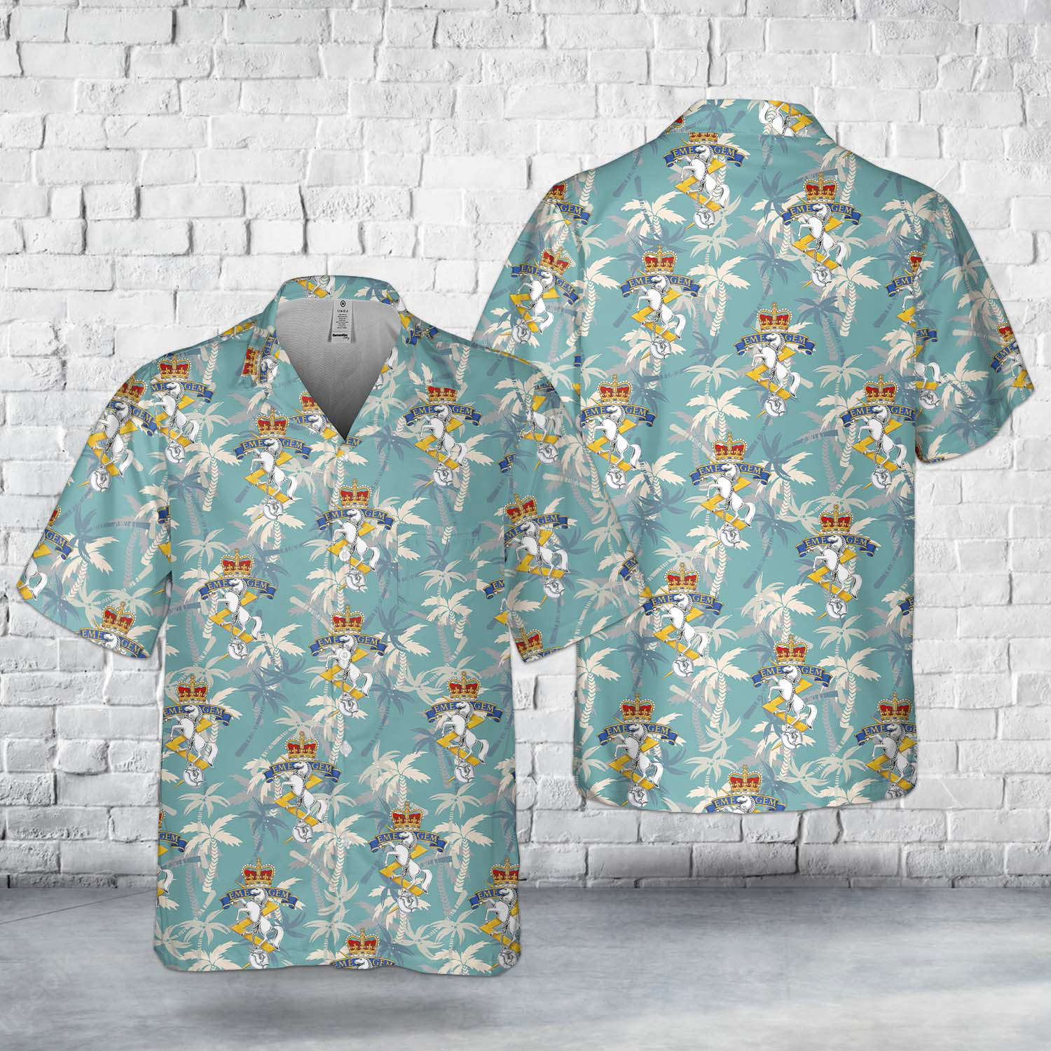Canadian Army, Corps of Royal Canadian Electrical and Mechanical Engineers (RCEME) Pocket Hawaiian Shirt Gift for Men Dad Father Gift for Men Dad Father