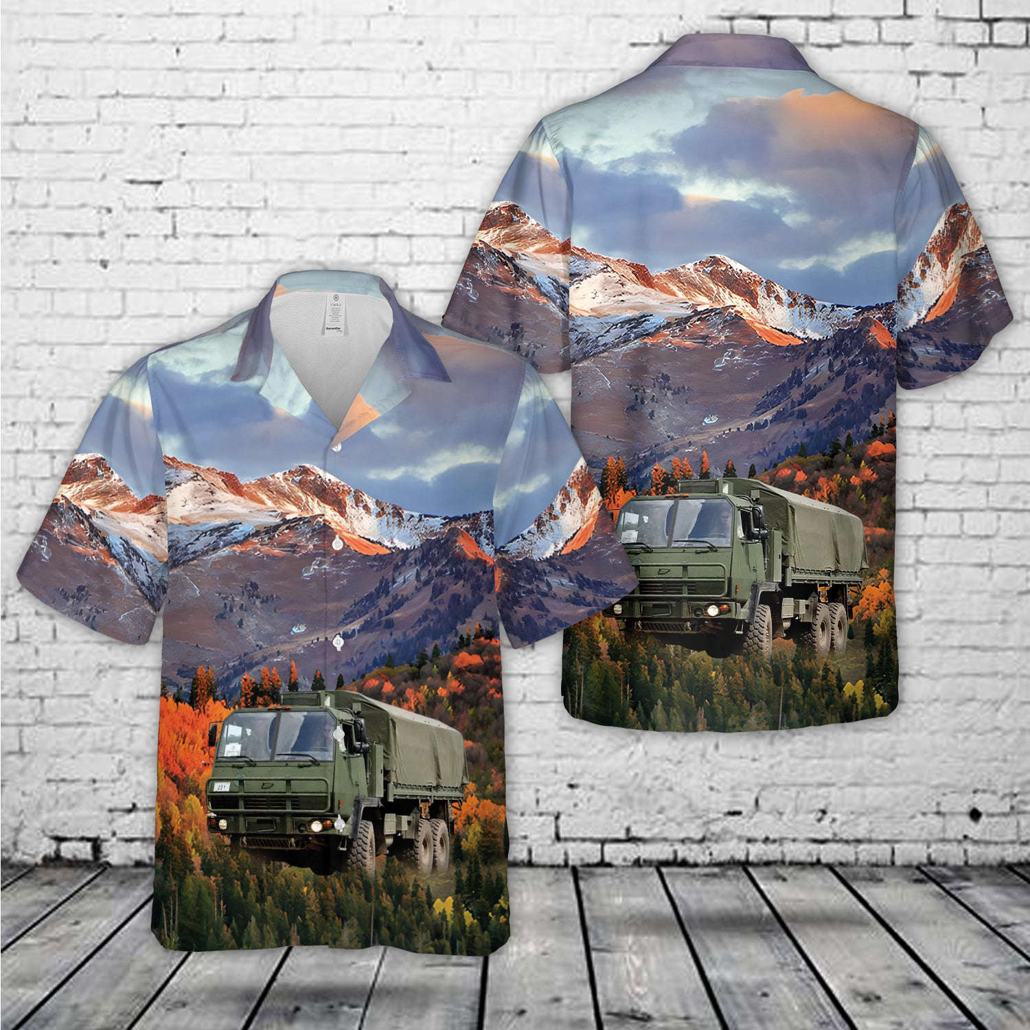 Canadian Army Heavy Logistics Vehicle Wheeled (HLVW) Hawaiian Shirt Gift for Men Dad Father Gift for Men Dad Father